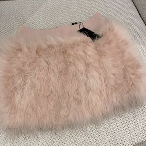 NWT BCBG pink feather skirt size small